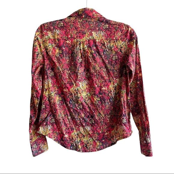 LIBERTY ART FABRICS Cotton Floral Print Button Down Shirt Blouse S - Picture 4 of 9